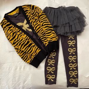 Rock Your Kid 🐅 Tiger Print 🐅 Cardigan, Shirt, Pant Set